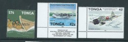 Tonga 1981 - 1992 3 Specimen Overprints MNH - Tonga (1970-...)