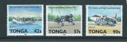 Tonga 1989 Air Transport Part Set Of 3 Specimen Overprint MNH - Tonga (1970-...)