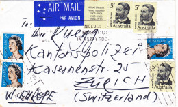 Luftpost-Brief-Australien-Schweiz-Zürich-Kantonspolizei - Covers & Documents