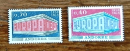 ANDORRE Idée Européenne. Europa 1969, Yvert N°194/95 Oblitéré, Used - Idées Européennes