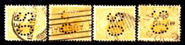 T416 - WESTERN AUSTRALIA , Quattro Esemplari Usati Perfin SO - Used Stamps