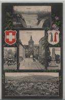 Liestal - Kessel,Obertor, Herwegh-Denkmal, Bauern-Denkmal, Totalansicht - Wappen-Karte - Liestal