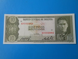 Bolivie Bolivia 10 Pesos Bolivianos 1962 P154a UNC - Bolivië