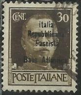 EMISSIONI LOCALI: BASE ATLANTICA 1943 CENT. 30c. USATO USED OBLITERE' - Emissioni Locali/autonome