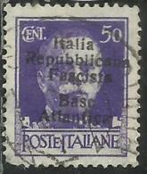 EMISSIONI LOCALI: BASE ATLANTICA 1943 CENT. 50 C. USATO USED OBLITERE´ - Emissioni Locali/autonome