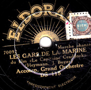 78 T. -  20 Cm - état Tb - Accomp. Grand Orchestre -  LES GARS DE LA MARINE - EN AMOUR IL N'Y A PAS DE GRADE - 78 T - Disques Pour Gramophone