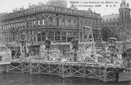 Paris    75    Construction Du Métropolitain.  Le Pont Au Change - Pariser Métro, Bahnhöfe