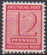 SBZ West-Sachsen 1945 MiNr.123X  ** Postfr. Ziffern ( 3966 ) - Neufs