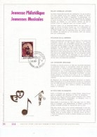 Carte Max Gold - Feuillet Or - 1827 - Jeunessas Musicales - Jeunesses Philatéliques - 1971-1980