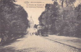 Bonsecours - La Route De Condé Et Le Tramway Français (animée, VPF, Censure, Préaux Frères) - Péruwelz