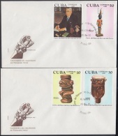 1981-FDC-52  CUBA. FDC. 1981. FOLKLORE AFROCUBAN RELIGION FERNANDO ORTIZ SCULPTOR. ART. - FDC