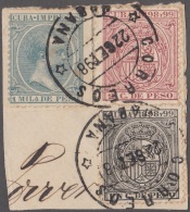 TMO-35 CUBA 1898. ESPAÑA SPAIN. REVENUE SELLOS TIMBRE MOVIL + SELLO DE CORREOS. SEPT 8 1898. REVENUE USE 1ml. - Timbres-taxe