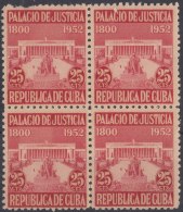 REP-135 CUBA REPUBLICA 1952. REVENUE. PALACIO DE JUSTICIA. UNUSED. BLOCK 4. - Portomarken