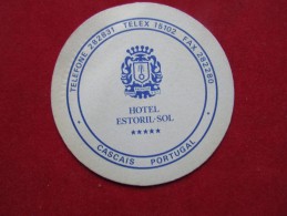 Vintage Sous Bock - Coaster - Base De Copo Hotel Estoril Sol - Plaques En Carton