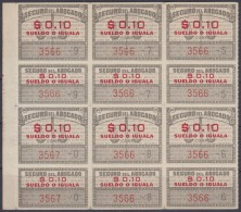 REP-155 CUBA REPUBLICA 1950. REVENUE. SEGURO DE ABOGADOS. LAWYER INSURANCE. 10c BLOCK 8. ORIGINAL GUM. - Segnatasse