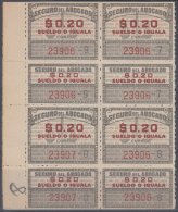 REP-156 CUBA REPUBLICA 1950. REVENUE. SEGURO DE ABOGADOS. LAWYER INSURANCE. 20c BLOCK 4. ORIGINAL GUM. - Postage Due