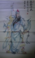 Véritable Peinture Traditionnelle Chinoise Sur Papier De Riz (Painting On Rice Paper) Guerrier - Arte Asiático