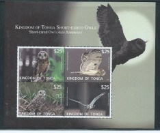 Tonga 2012 $25 Owls Airmail Express Sheet Of 4 MNH - Tonga (1970-...)