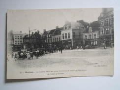 GUINES La Grande Place Au Point Terminus Du Tramway électrique De Calais à Guines - GAUDY Par NEUFCHATEAU - 1917 - Guines