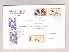Frankreich PARIS 8.4.1954 Lufpost R-Brief Nach Bern Légation Royale D'Afghanistan - 1927-1959 Lettres & Documents