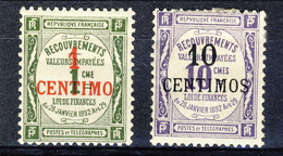 Marocco Tasse 1909 - 10 N. 6-7 Valori In Centimos MLH Catalogo € 48 - Timbres-taxe