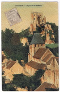 LAVARDIN  L'église Et Le Château  Carte Toilée Colorisée - Other & Unclassified