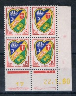 N° 1232  En Bloc De 4 Coin Datée Neuf ** - 1960-1969