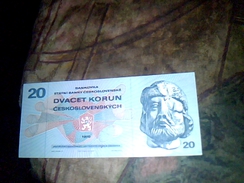 Billet De Banque De Tchécoslovaquie De 20 Couronnes  (KORUN)  TBE Ayant Circulé Année 1970 - Cecoslovacchia