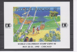 POLYNESIE Frse - "World Columbian Stamp Expo 92" Exposition Philatélique -"Les Découvreurs De L'Amérique S'étaient Tromp - Blocks & Sheetlets