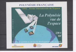 POLYNESIE Frse - "Espace - La Polynésie Vue De L'espace - Année Internationale De L'Espace - Satellite, îles De La Polyn - Blocs-feuillets