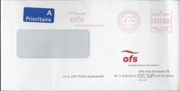 EMA Briefdrücksacke OFS Leading Optical Innovations Brondby (slightly Folded - With Cancel Of Nordsjaellands On Back) - Machines à Affranchir (EMA)