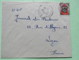 Algeria 1951 Cover Alger To Lyon France - Arms Of Alger - Lettres & Documents