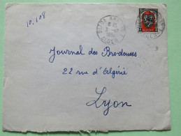 Algeria 1951 Cover Blida Alger To Lyon France - Arms Of Alger - Lettres & Documents
