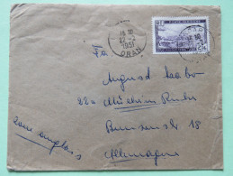 Algeria 1951 Cover Oran To Germany (English Sector) - Plane Over Alger Harbor - Covers & Documents