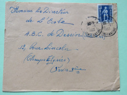 Algeria 1953 Cover Puech To Paris France - Child With Eagle - Brieven En Documenten