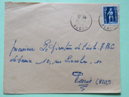 Algeria 1954 Cover Alger To Paris France - Child With Eagle - Lettres & Documents