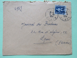 Algeria 1954 Cover Alger To Lyon France - Child With Eagle - Lettres & Documents