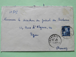 Algeria 1954 Cover Cherasas To Lyon France - Patio Of Bardo Museum - Lettres & Documents