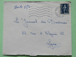 Algeria 1954 Cover Philippeville To Lyon France - Child With Eagle - Lettres & Documents