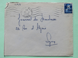 Algeria 1955 Cover Alger To Lyon France - Patio Of Bardo Museum - Lettres & Documents