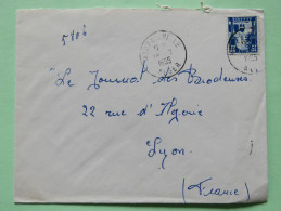 Algeria 1955 Cover Mouzainaville Alger To Lyon France - Patio Of Bardo Museum - Lettres & Documents