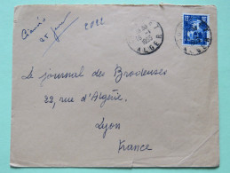 Algeria 1955 Cover Alger To Lyon France - Patio Of Bardo Museum - Covers & Documents