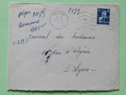 Algeria 1955 Cover Blida Alger To Lyon France - Patio Of Bardo Museum - Covers & Documents