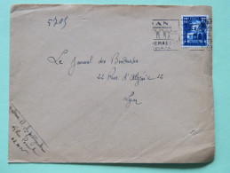 Algeria 1955 Cover Oran To Lyon France - Patio Of Bardo Museum - Lettres & Documents