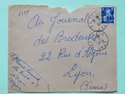 Algeria 1955 Cover La Senia Oran To Lyon France - Patio Of Bardo Museum - Brieven En Documenten