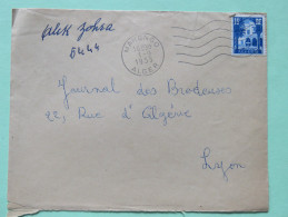Algeria 1955 Cover Marengo Alger To Lyon France - Patio Of Bardo Museum - Lettres & Documents