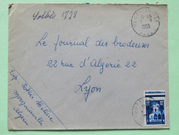 Algeria 1955 Cover Mouzainville Alger To Lyon France - Patio Of Bardo Museum - Lettres & Documents