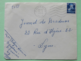 Algeria 1955 Cover Saint Denis Du Sig - Oran To Lyon France - Patio Of Bardo Museum - Covers & Documents