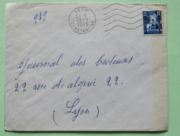 Algeria 1955 Cover Setif To Lyon France - Patio Of Bardo Museum - Brieven En Documenten