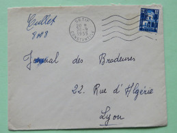 Algeria 1955 Cover Setif To Lyon France - Patio Of Bardo Museum - Covers & Documents